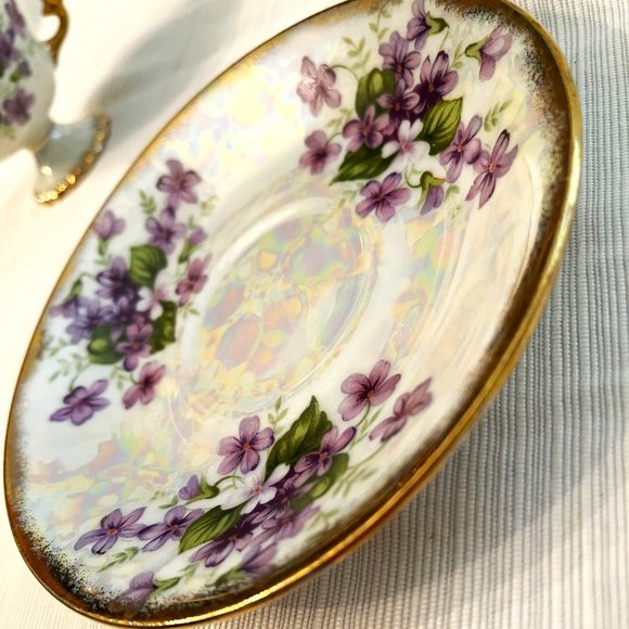 Ucagco Ceramics Violet Tea Cup & Saucer - Picture 6 of 7